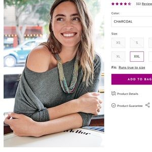 Stella and Dot Addy Poncho Charcoal Gray Sz XS